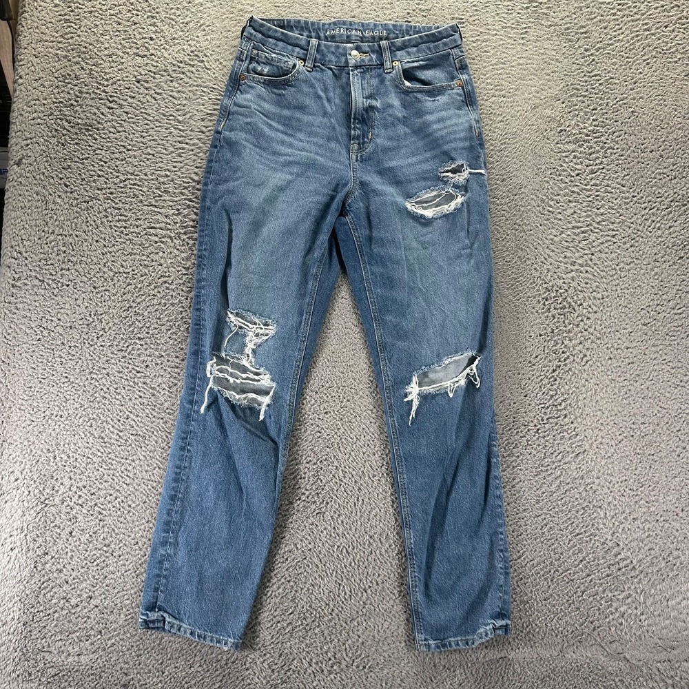 American Eagle Outfitters Strigid Jeans Women's 8 Blue Cotton Denim Mom Curvy